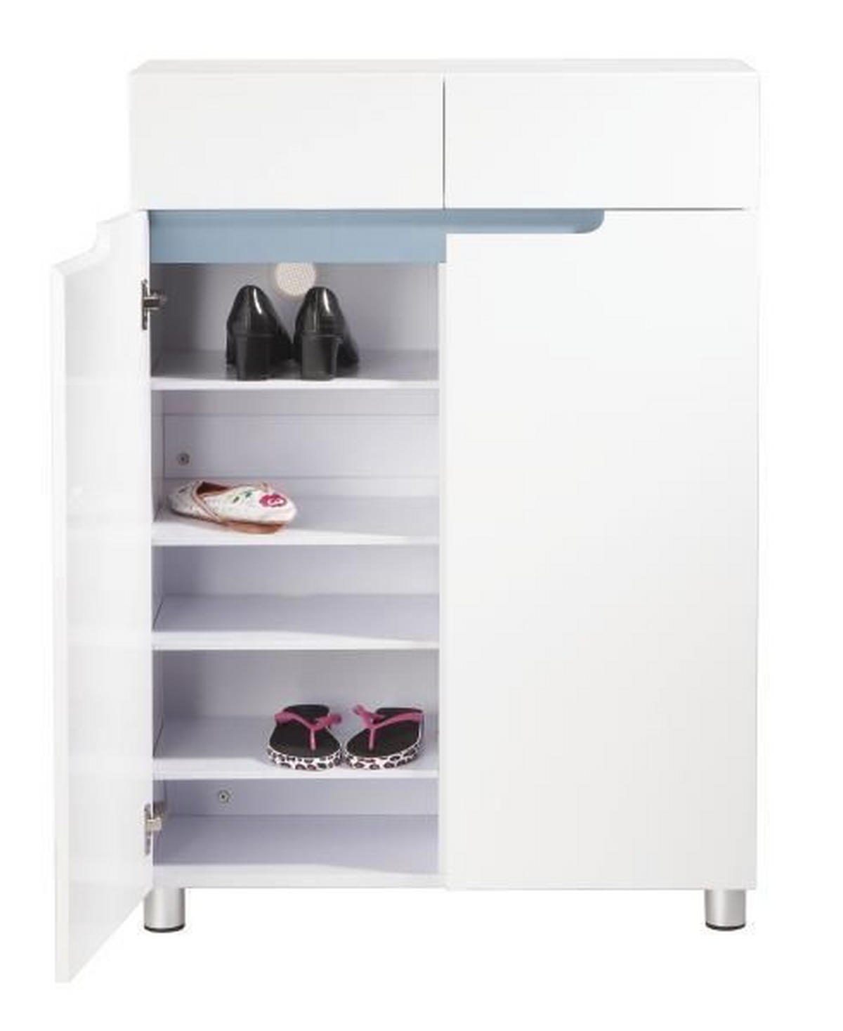 SCHUHSCHRANK Grau, Weiß  - Weiß/Grau, Design, Holzwerkstoff (76/105/31cm) - Xora