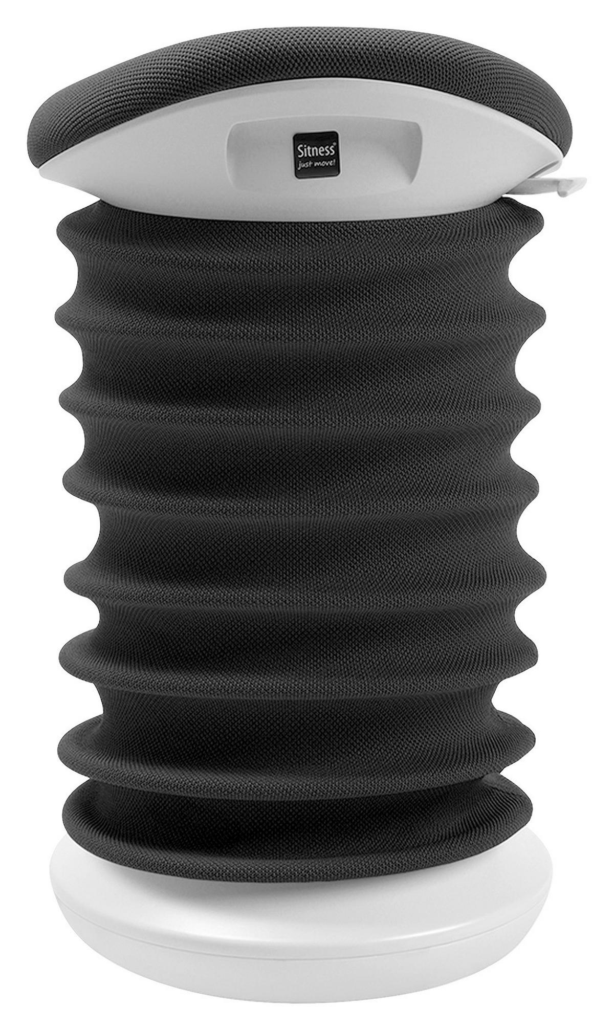 BÜROHOCKER Schwarz, Weiß  - Schwarz/Weiß, Design, Kunststoff/Textil (37,5/53-64/36cm) - Topstar
