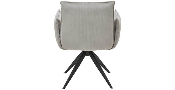 ARMLEHNSTUHL  Stoffauswahl, Sitzfläche 360° drehbar, automatische Rückholfunktion Cord  - Schwarz/Grau, Design, Textil/Metall (63,5/85/63,5cm) - Novel