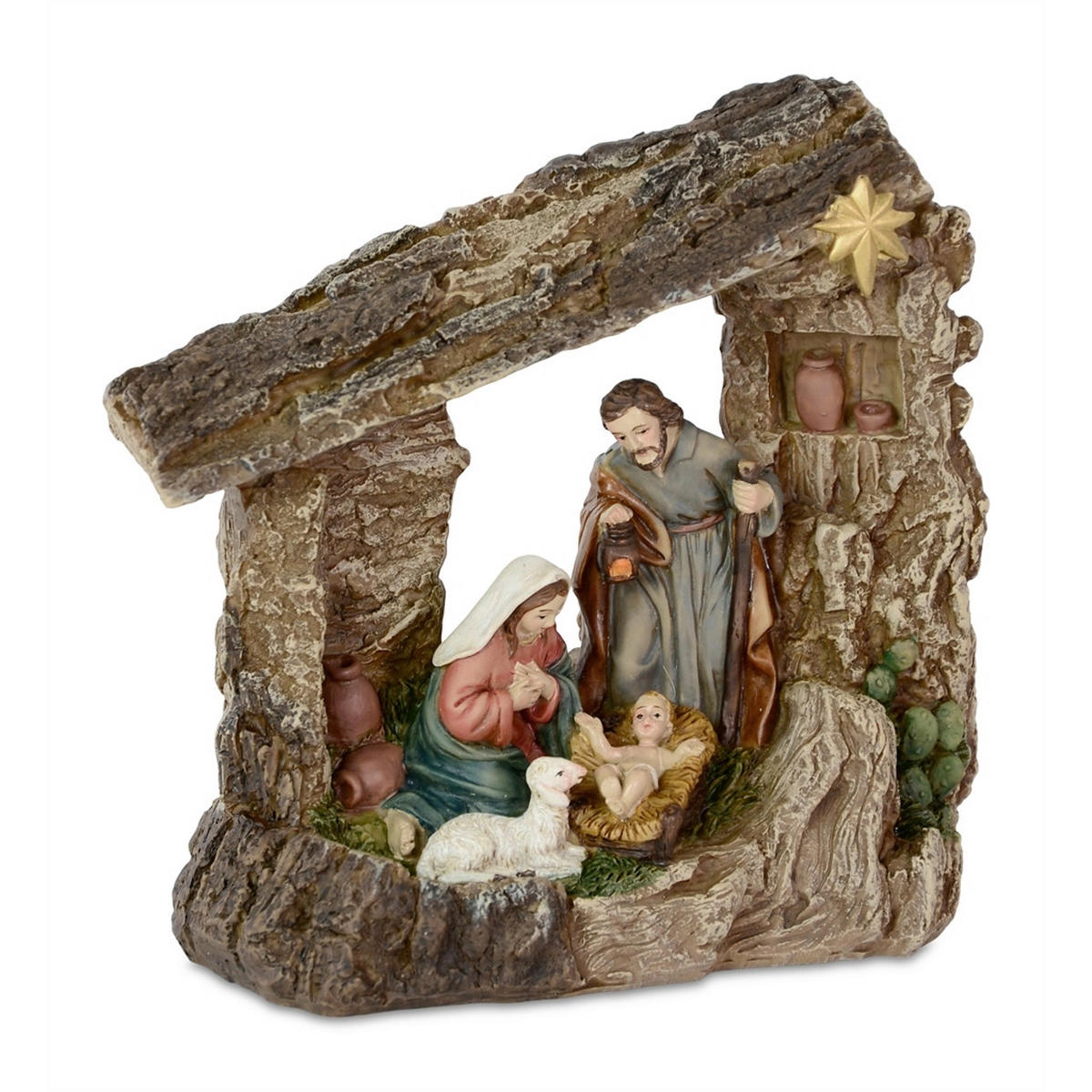 WEIHNACHTSKRIPPE - Naturfarben, Basics, Kunststoff (18,2/17,4/11,8cm)