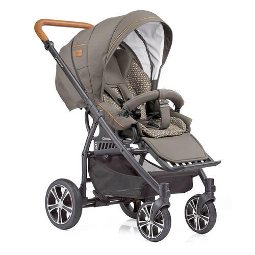 KINDERWAGENSET  F4 Air+   - Cognac/Schwarz, Basics, Textil/Metall (57/129/100cm) - Gesslein