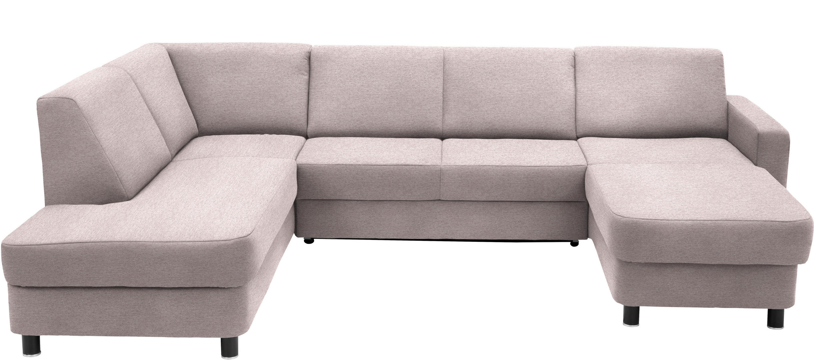 WOHNLANDSCHAFT in Webstoff Hellrosa  - Hellrosa/Schwarz, Design, Holz/Textil (198/296/165cm) - Xora