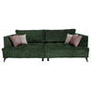 BIGSOFA in Chenille Dunkelgrün  - Dunkelgrün/Beige, Design, Textil/Metall (250/90/120cm) - home24
