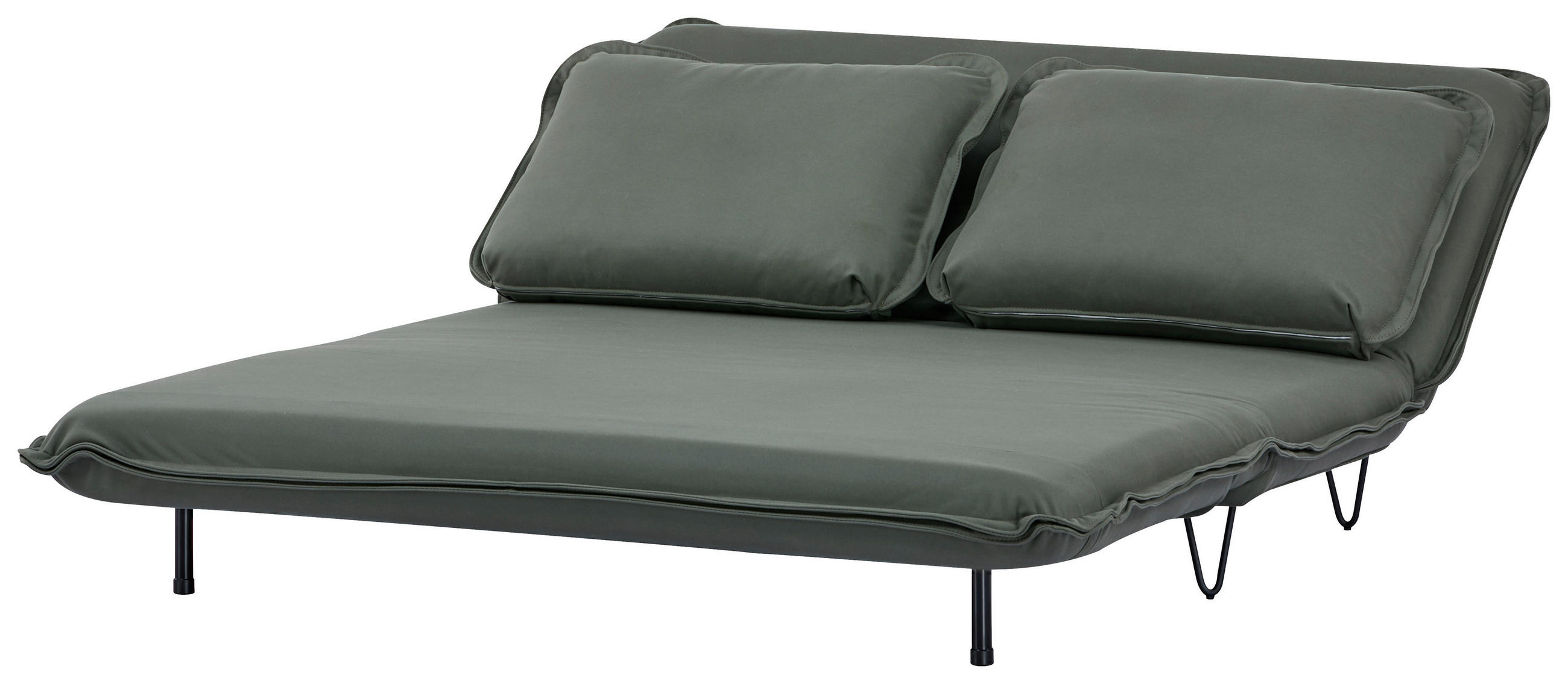 SCHLAFSOFA Webstoff Grün, Taupe  - Taupe/Schwarz, Design, Textil/Metall (152/82/92cm) - Livetastic