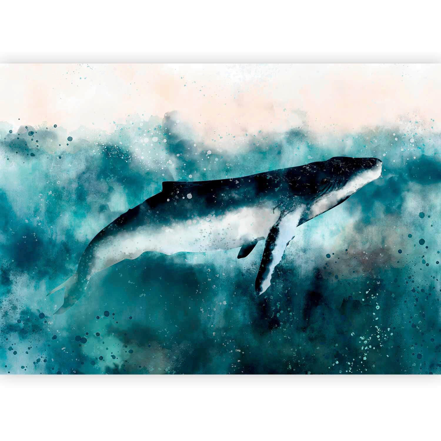 FOTOTAPET 250/175 cm  - turkos/svart, Lifestyle, textil (250/175cm) - artgeist