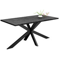 ESSTISCH rechteckig Graphitfarben, Schwarz  - Schwarz/Graphitfarben, MODERN, Holzwerkstoff/Metall (180/90/78cm) - Livetastic