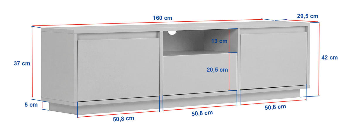 TV-ELEMENT Holzwerkstoff Walnussfarben  - Walnussfarben, MODERN, Holzwerkstoff (160/42/30cm) - MID.YOU