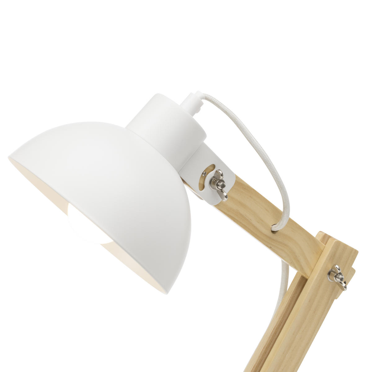 TISCHLEUCHTE Moda 41,5/16/32 cm   - Weiß, Natur, Holz/Metall (41,5/16/32cm) - Brilliant