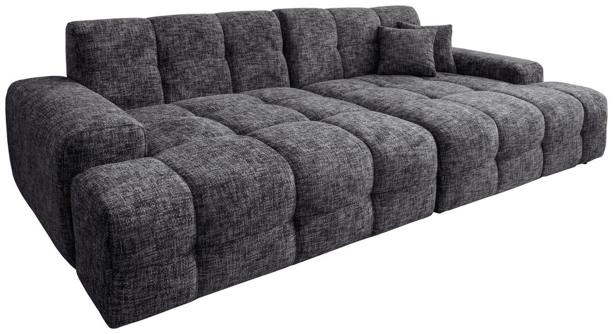 BIGSOFA in Struktur Schwarz  - Schwarz, Modern, Kunststoff/Textil (304/87/155cm) - Livetastic