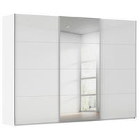 SCHWEBETÜRENSCHRANK 301/236/68 cm 3-türig Weiß  - Alufarben/Weiß, Basics, Glas/Holzwerkstoff (301/236/68cm) - Novel