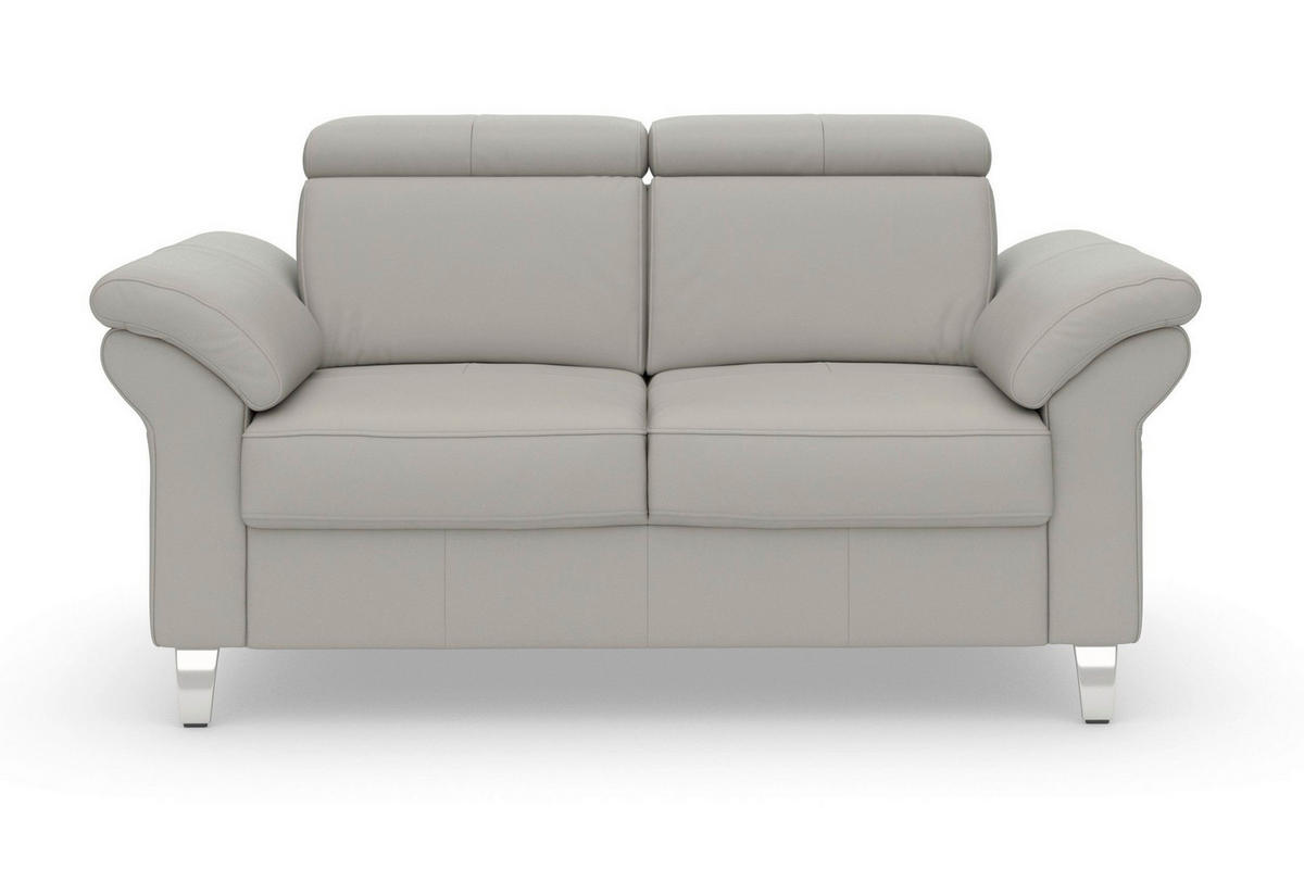 2-SITZER-SOFA ARNGAST E Hellgrau Echtleder  - Chromfarben/Hellgrau, Basics, Leder/Textil (156/84/93cm) - Sit & More