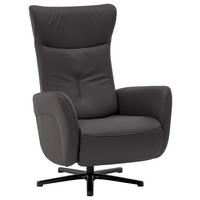 FAUTEUIL RELAX in Leder Dunkelbraun  - Dunkelbraun/Schwarz, Design, Leder/Metall (76/112/83cm) - Beldomo Speed