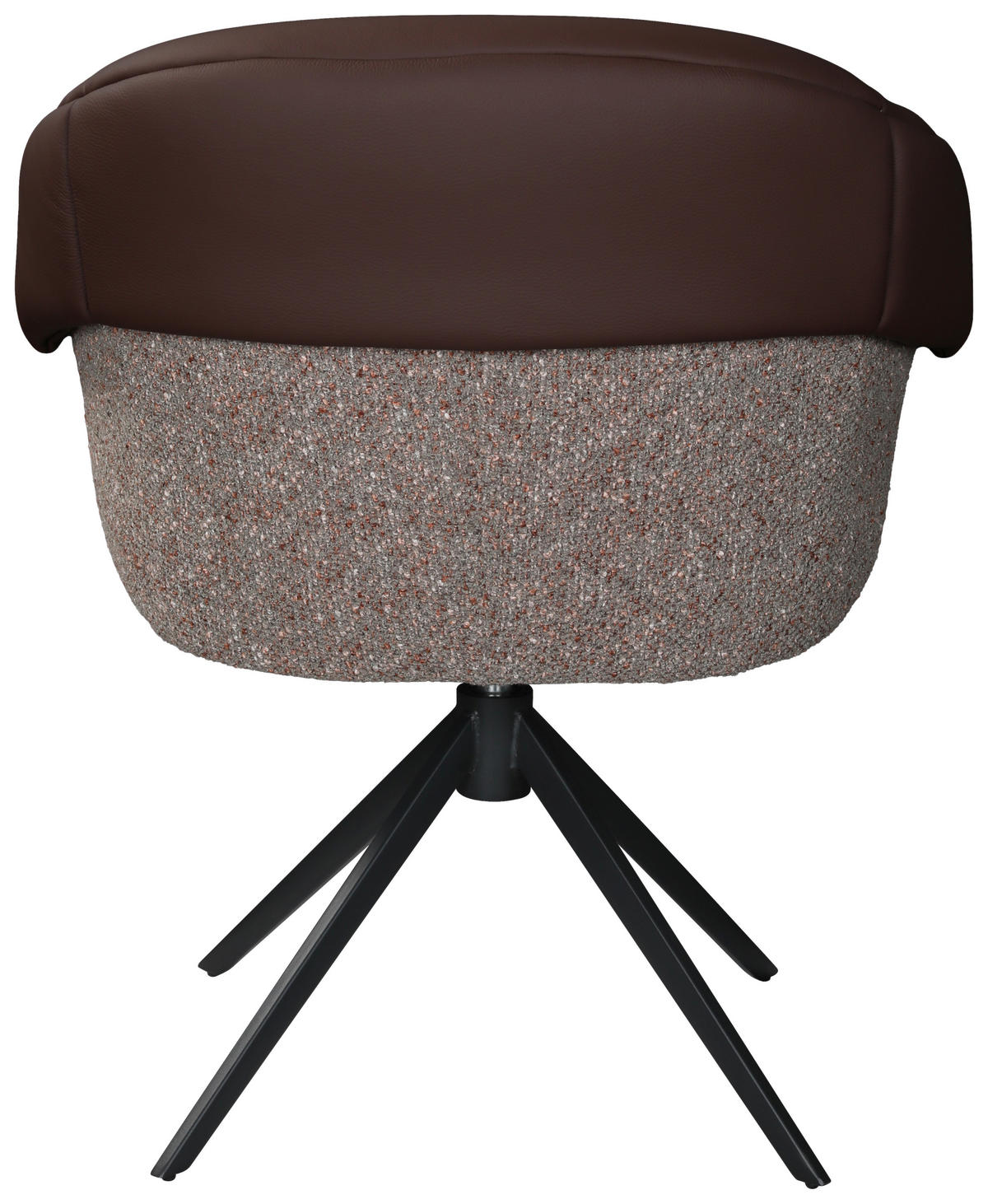 ARMLEHNSTUHL  Sitzfläche 360° drehbar, automatische Rückholfunktion Leinenoptik Echtleder  Braun, Schwarz  - Schwarz/Braun, Design, Leder/Textil (68,5/83/65,5cm) - Carryhome