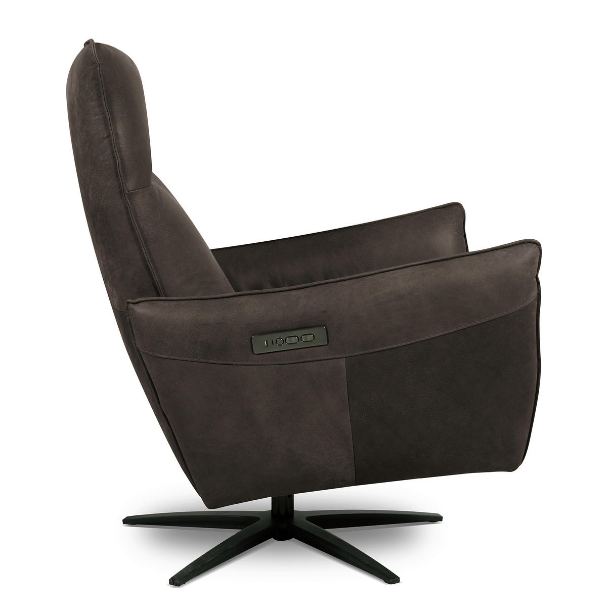 RELAXSESSEL Leder Dunkelgrau  - Dunkelgrau/Schwarz, Design, Leder/Metall (77/107/88cm) - Livetastic