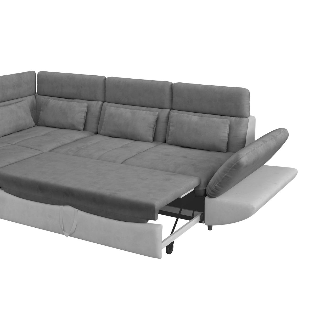 WOHNLANDSCHAFT Hellgrau, Dunkelgrau Mikrofaser  - Dunkelgrau/Hellgrau, MODERN, Kunststoff/Textil (311/233cm) - MID.YOU