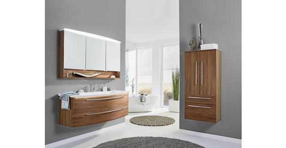 MIDISCHRANK 60/129,6/30 cm - Chromfarben/Braun, Design, Glas/Holzwerkstoff (60/129,6/30cm) - Dieter Knoll
