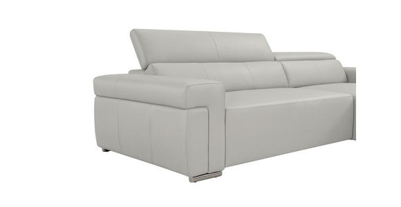ECKSOFA DUA in Echtleder Beige  293/170 cm  - Chromfarben/Beige, Design, Leder/Metall (293/170cm) - Novel