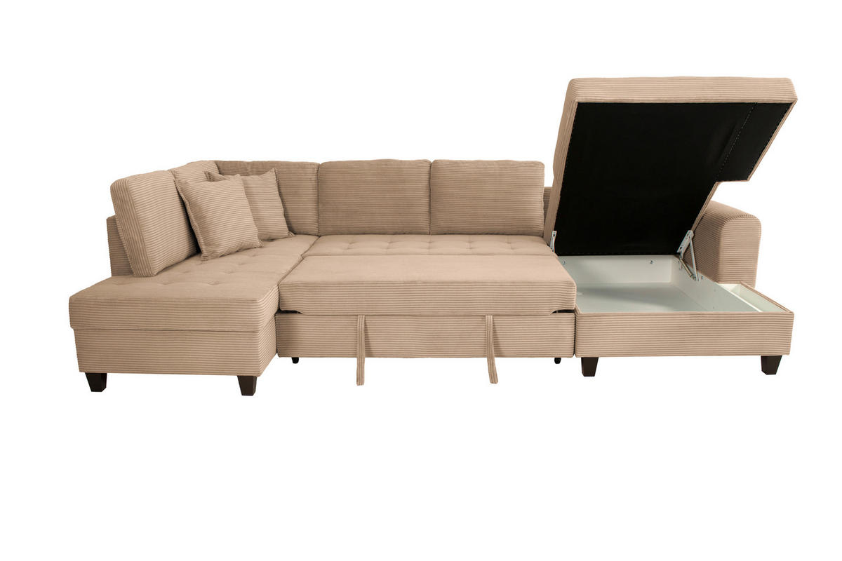 WOHNLANDSCHAFT MORITZ Karamell Cord  - Karamell, Trend, Textil (178/324/155cm) - P & B