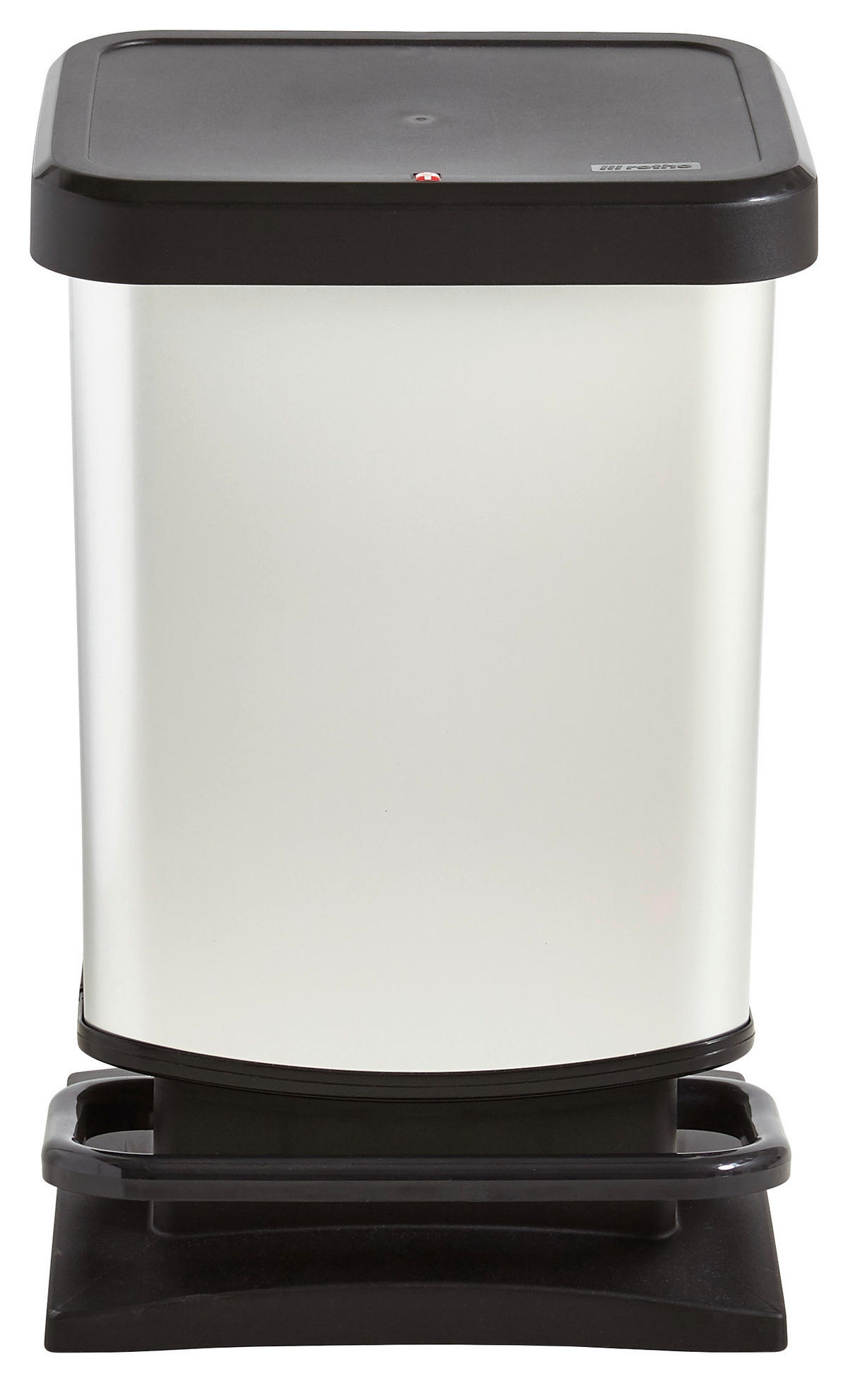 KOŠ ZA SMETI - srebrne barve/črna, Konvencionalno, umetna masa (29.3/26.6/45.7cm) - Rotho