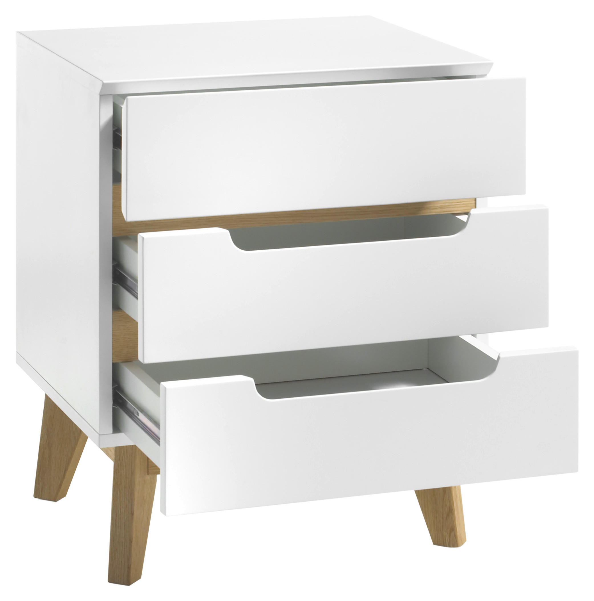 NACHTSCHRANK 48/60/40 cm Asteiche  - Eichefarben/Weiß, Design, Holz/Holzwerkstoff (48/60/40cm)