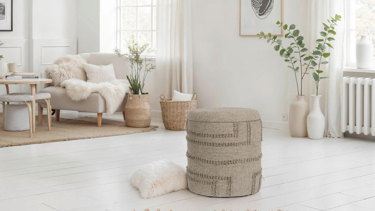 HOCKER Braun  - Braun, Design, Textil (40/45/40cm) - MID.YOU