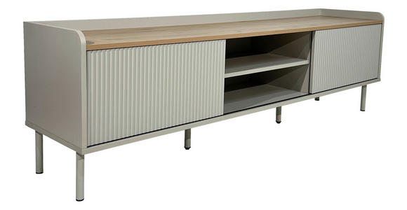 LOWBOARD SNOW in 180/54/40 cm - Eichefarben/Grau, Design, Holzwerkstoff/Metall (180/54/40cm) - Xora
