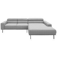 ECKSOFA Cord Hellgrau  - Hellgrau/Schwarz, Design, Textil/Metall (293/215-217cm) - Schöner Wohnen