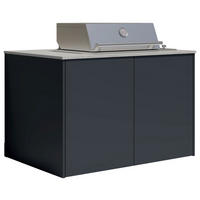 OUTDOORKÜCHE  - Sandfarben/Anthrazit, Basics, Keramik/Metall (134/117-123/78,3cm) - Dieter Knoll