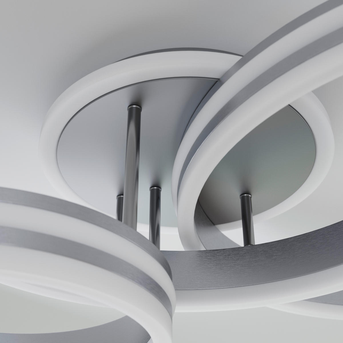 LED-DECKENLEUCHTE 80/60/20 cm   - Opal/Grau, Design, Kunststoff/Metall (80/60/20cm)