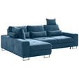 ECKSOFA Blau Flachgewebe  - Blau, Design, Textil/Metall (188/260cm) - Hom`in