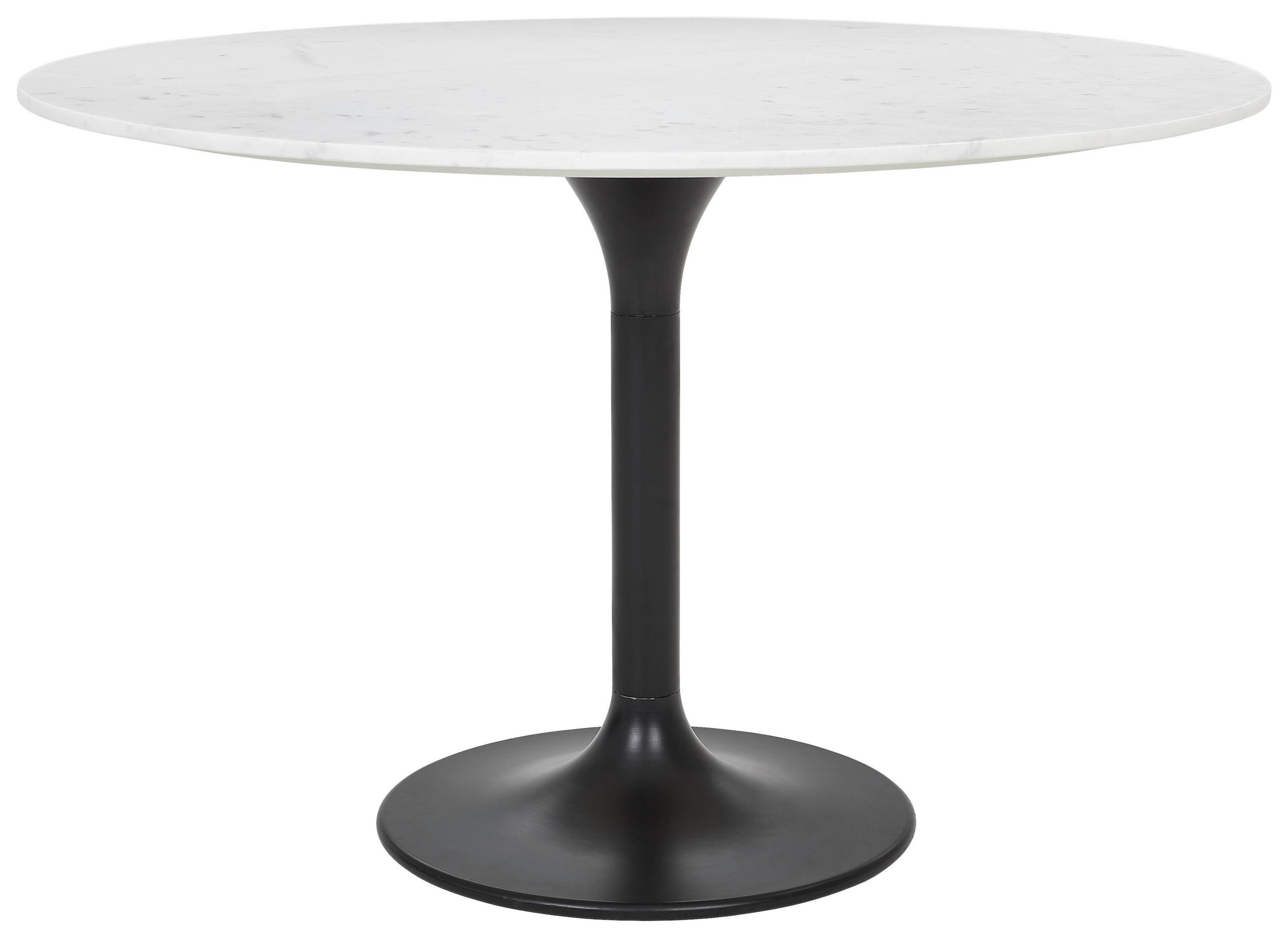 ESSTISCH in Metall, Stein 120/120/76 cm  - Schwarz/Weiß, Design, Stein/Metall (120/120/76cm) - Ambia Home