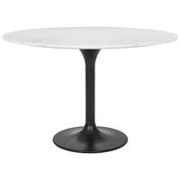 ESSTISCH in Metall, Stein 120/120/76 cm  - Schwarz/Weiß, Design, Stein/Metall (120/120/76cm) - Ambia Home