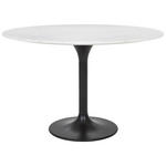 ESSTISCH in Metall, Stein 120/120/76 cm  - Schwarz/Weiß, Design, Stein/Metall (120/120/76cm) - Ambia Home