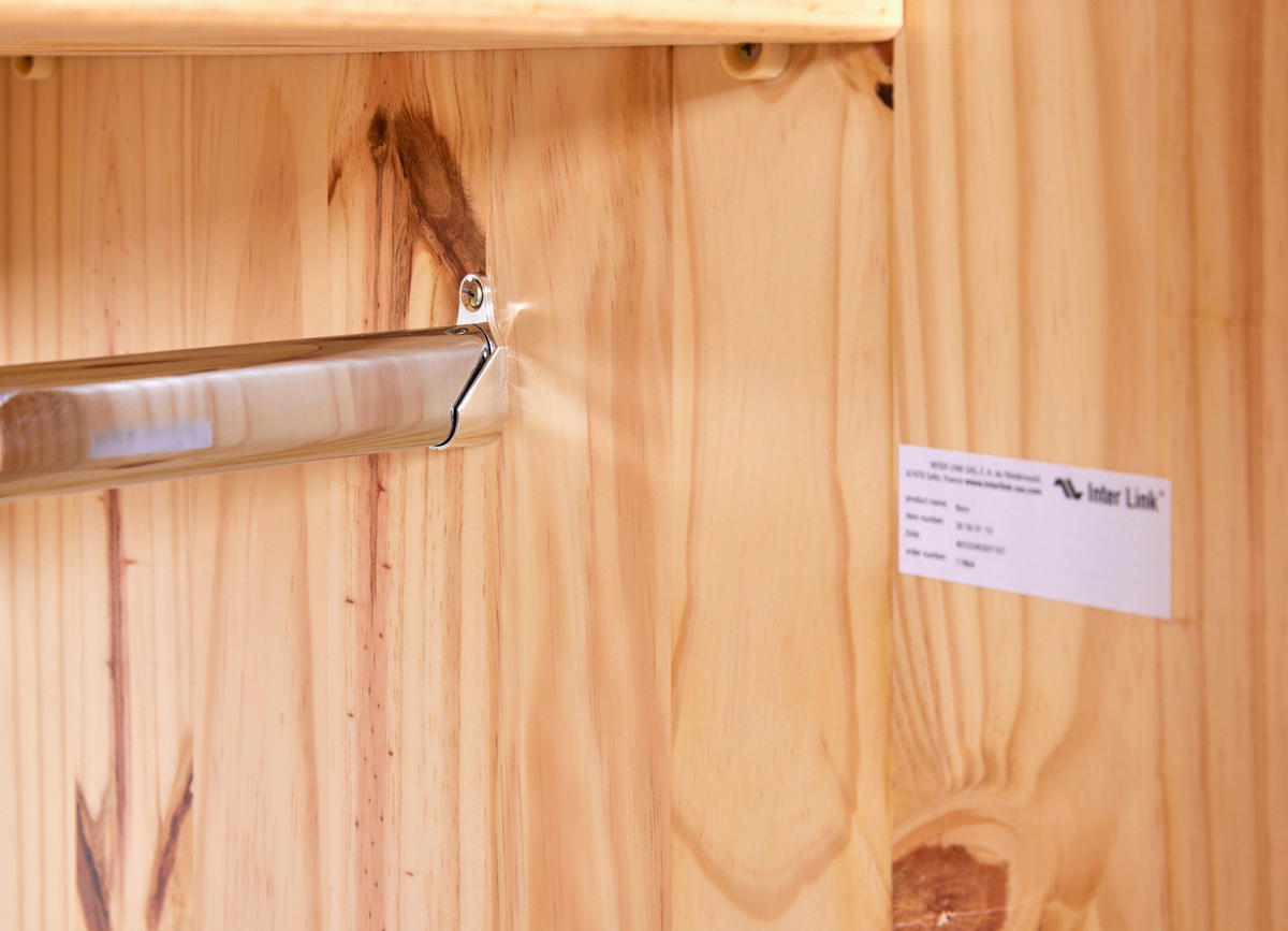 DREHTÜRENSCHRANK  in Naturfarben  - Schwarz/Naturfarben, LIFESTYLE, Holz/Metall (150/180/56cm) - MID.YOU