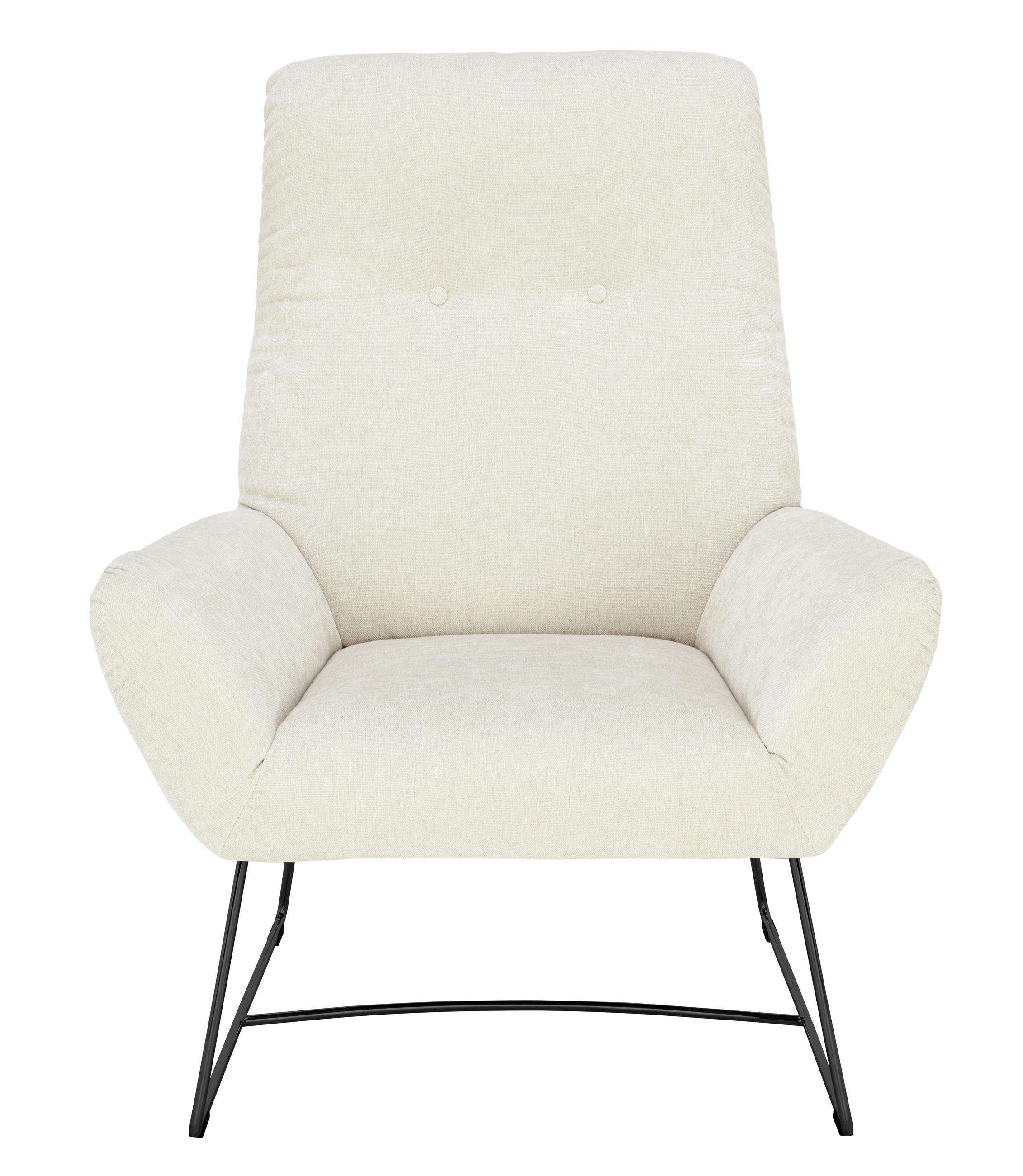 SESSEL Flachgewebe Creme, Naturfarben, Schwarz    - Creme/Schwarz, Design, Textil/Metall (82/102/81cm) - Pure Home Lifestyle