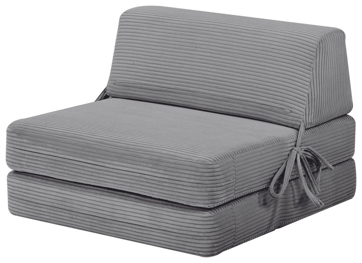 SCHLAFSESSEL in Cord Hellgrau  - Hellgrau, Design, Textil/Metall (75/58/80cm) - Livetastic