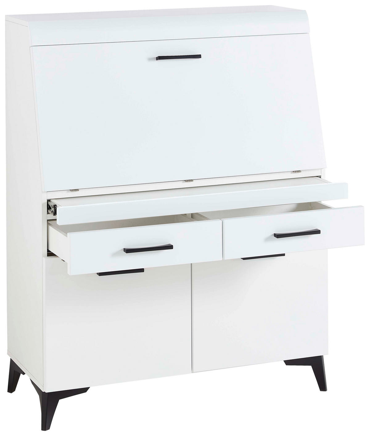 SEKRETÁŘ - bílá/černá, Trend, kompozitní dřevo/plast (98/124/42cm) - Carryhome