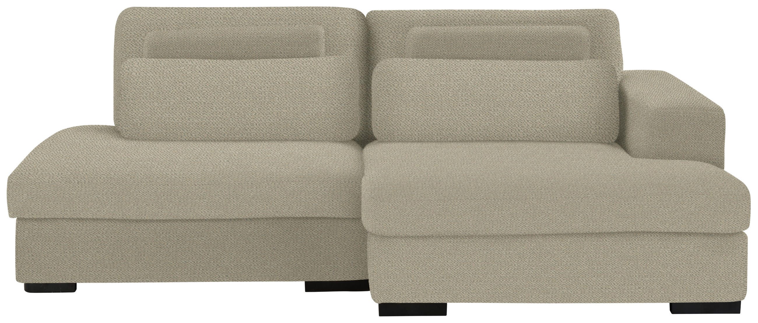 ECKSOFA in Chenille Cappuccino  - Schwarz/Cappuccino, Design, Kunststoff/Textil (223/158cm) - Lomoco