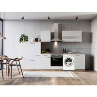 MODULKÖK 310 cm   i vit  - stålfärgad/vit, Basics, metall/trämaterial (310cm) - Respekta