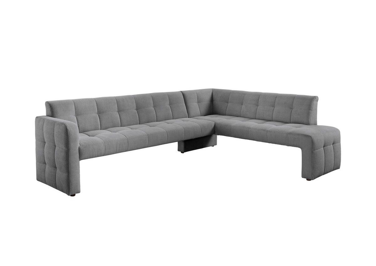 KLUPA KUTNA  svijetlo siva  drvo, tekstil, drvni materijal      - svijetlo siva/crna, Moderno, drvni materijal/drvo (265/197cm) - Livetastic