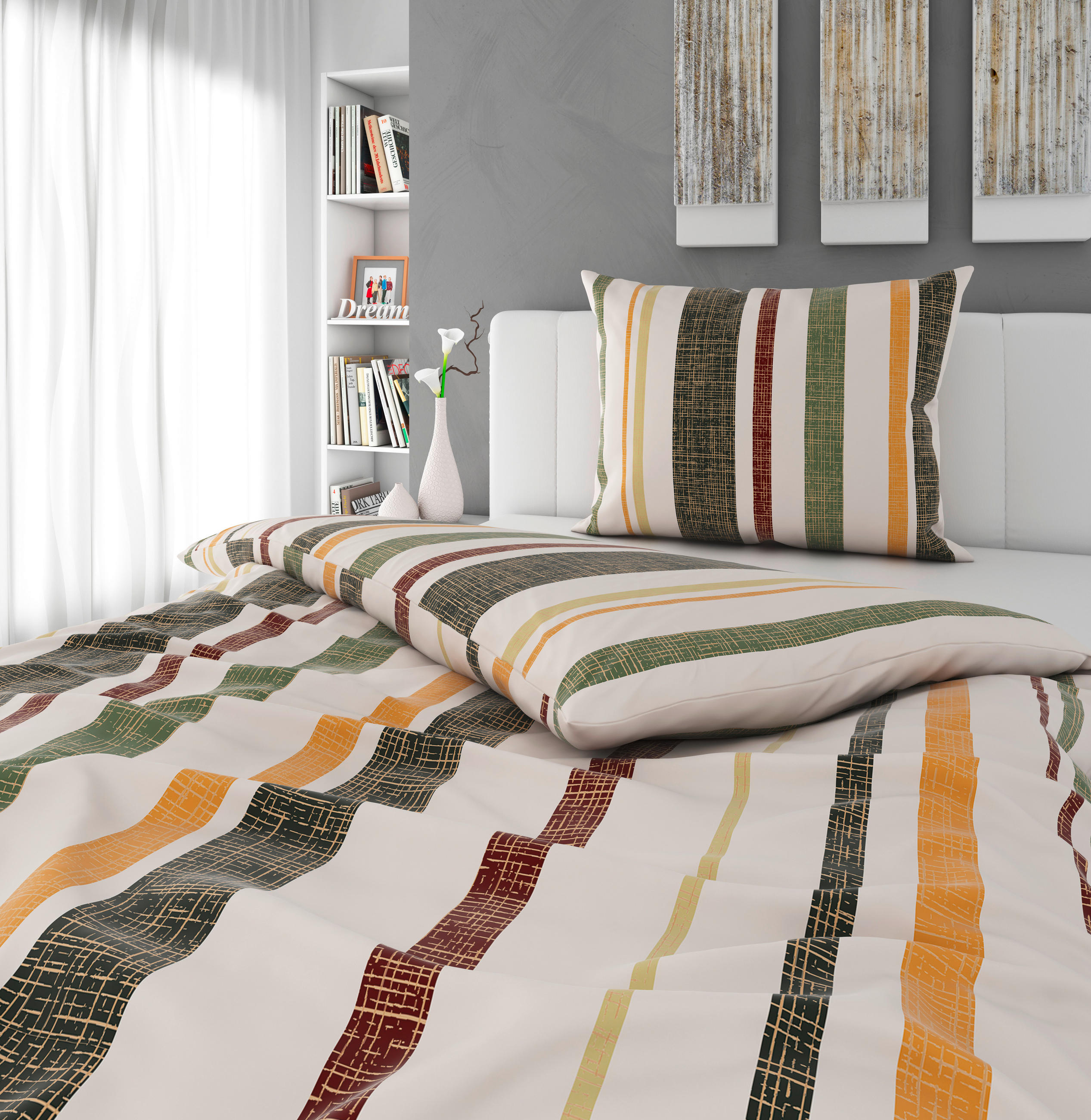 POVLEČENÍ, satén, zelená, 140/200 cm - zelená, Natur, textil (140/200cm) - Bio:Vio