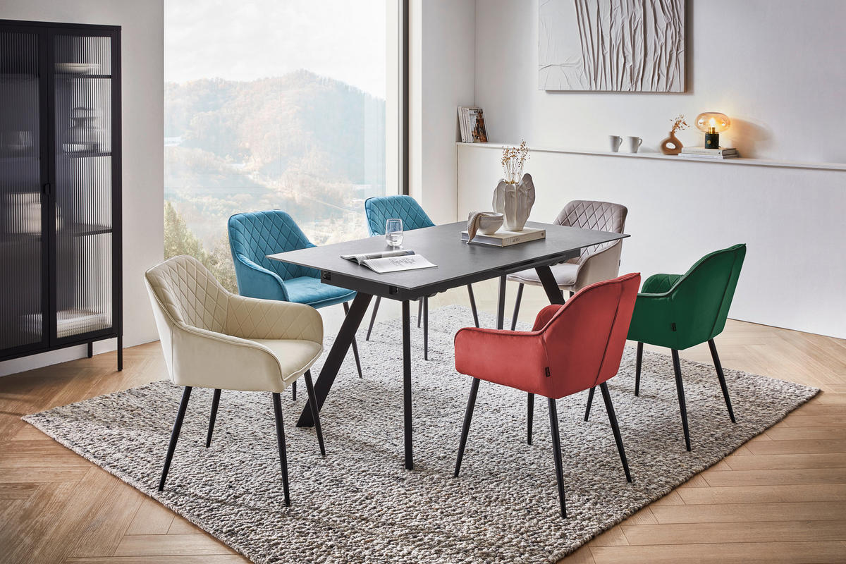 ŽIDLE S PODRUČKAMI, železo, samet, černá, šedohnědá - černá/šedohnědá, Trend, kov/dřevo (54/86/60cm) - Hom`in