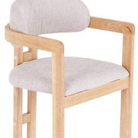 ARMLEHNSTUHL  in Leinenoptik  - Hellbraun/Eichefarben, MODERN, Holz/Textil (60/80/52cm) - MID.YOU