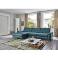 ECKSOFA  in Echtleder Blau  176/334 cm  - Blau/Schwarz, Design, Leder/Metall (176/334cm) - Dieter Knoll