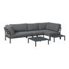 LOUNGEGARNITUR Aluminium  - Dunkelgrau/Anthrazit, Design, Textil/Metall (289/69/169cm) - Amatio