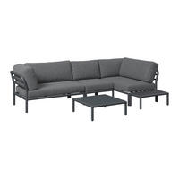 LOUNGEGARNITUR Aluminium  - Dunkelgrau/Anthrazit, Design, Textil/Metall (289/69/169cm) - Amatio