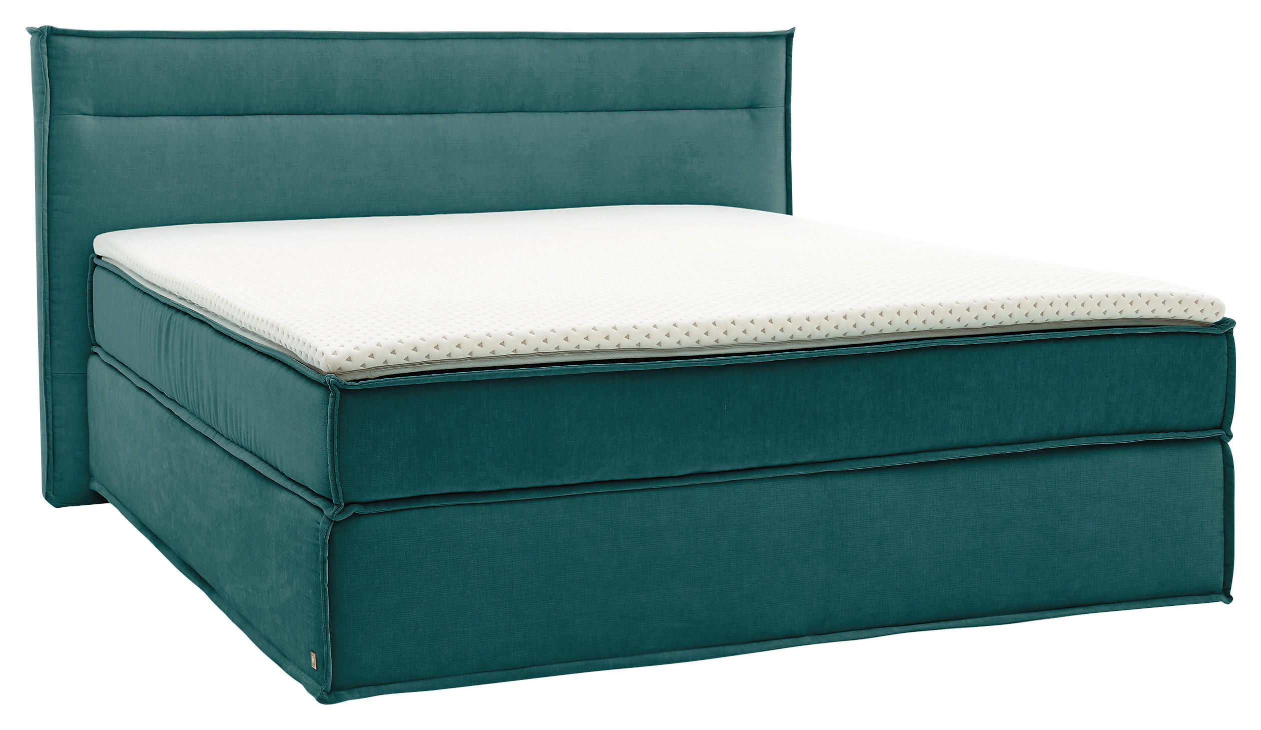 BOXSPRINGBETT 180/200 cm  in Petrol  - Petrol/Schwarz, Design, Textil (180/200cm) - Musterring