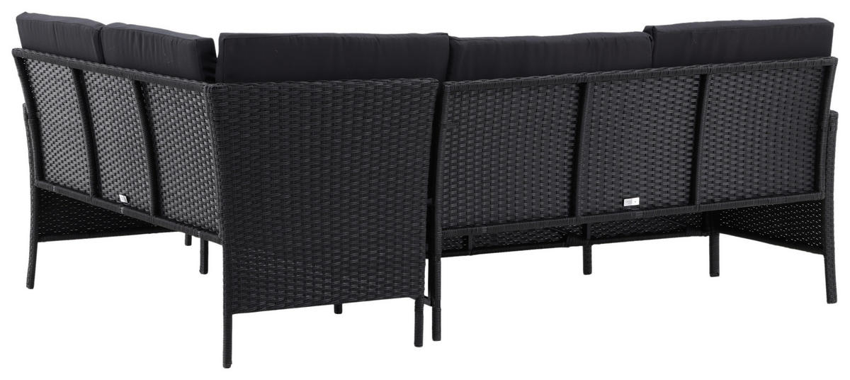 DINING-LOUNGESET  - Schwarz, KONVENTIONELL, Kunststoff - Gardenson