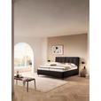 POLSTERBETT Matratze, Lattenrost, Topper Mokka 180/200 cm  - Schwarz/Mokka, KONVENTIONELL, Leder/Holz (180/200cm) - Novel