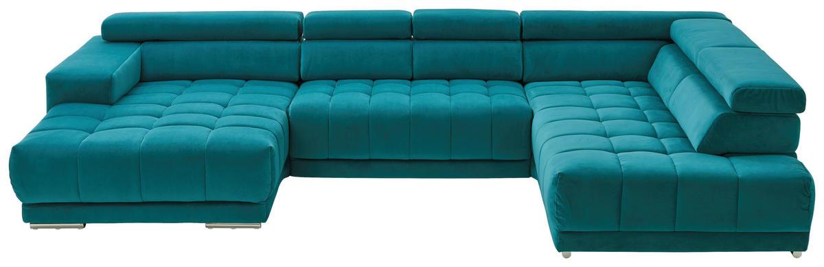 SEDACIA SÚPRAVA, textil, petrolejová - petrolejová/chrómová, Design, kov/textil (190/358/233cm) - Beldomo Speed